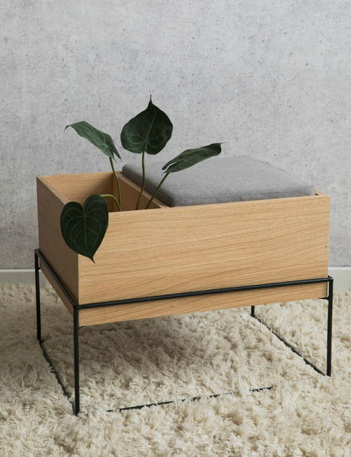 Natural Oak Storage Bench With Cushion
£275.00