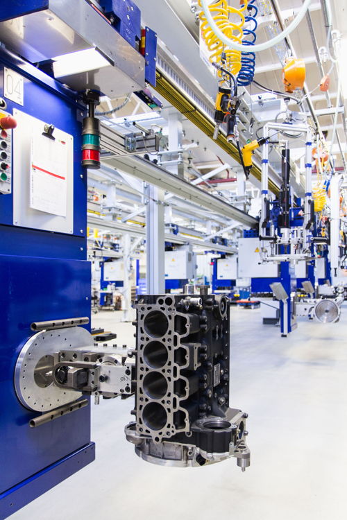 Die modernste Fertigungsstraße am Produktionsstandort Deutschland bietet eine Kapazität von 15.000 Motoren  der H Familie Jahr und Schicht