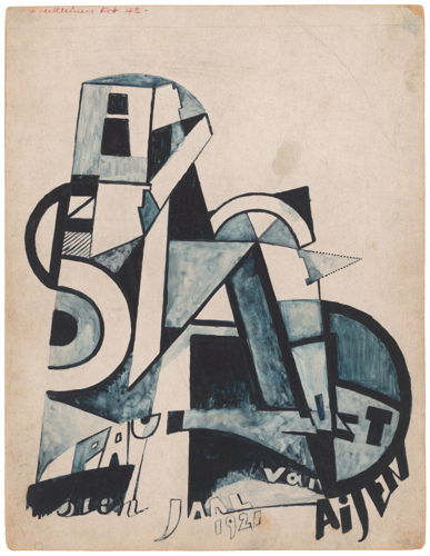Ontwerp voor de omslag van &quot;Bezette stad&quot; door Oscar Jespers, 1921