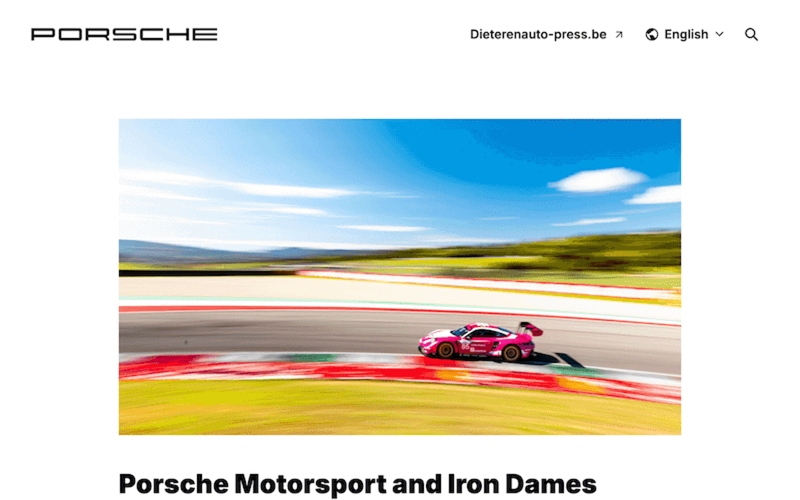 Porsche's partnership launch press release