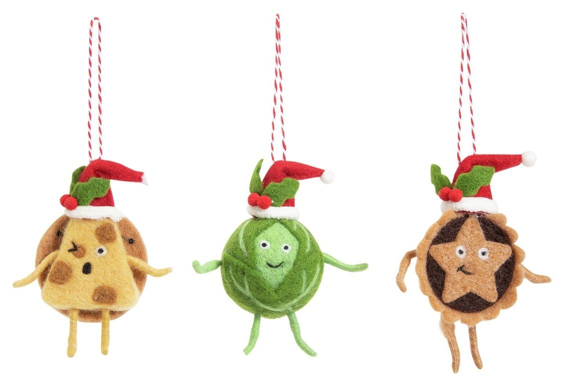 Nourish the Nation Charity Felt Christmas Tree Decorations, £4 each
