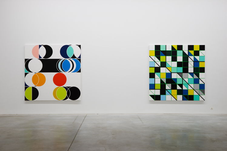 From left to right: Sarah Morris. Total Lunar [Rio] (2014), Cosan [Rio] (2013)
(c) Dirk Pauwels