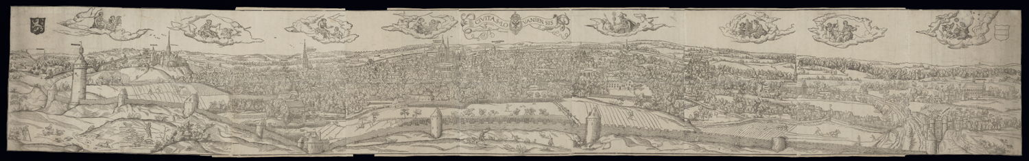 Vue de Louvain, ville d'art, de culture et de science, Anvers, ca 1540, Bibliothèque royale de Belgique, Cabinet des Estampes, S I 23172.