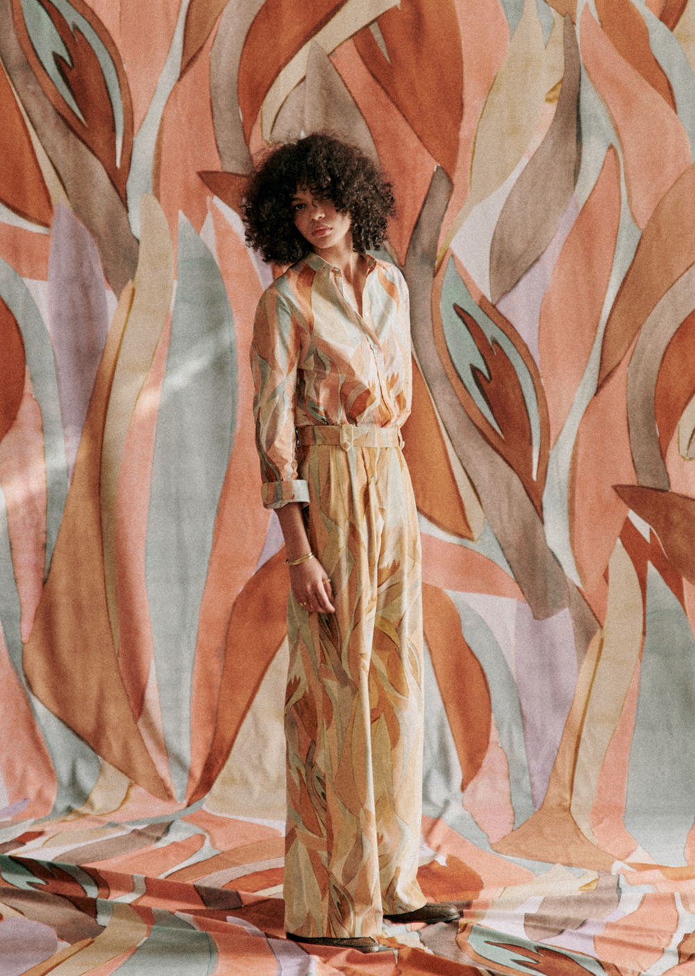 Sézane - Collection Anniversaire - Pantalon LOULOU Leaves