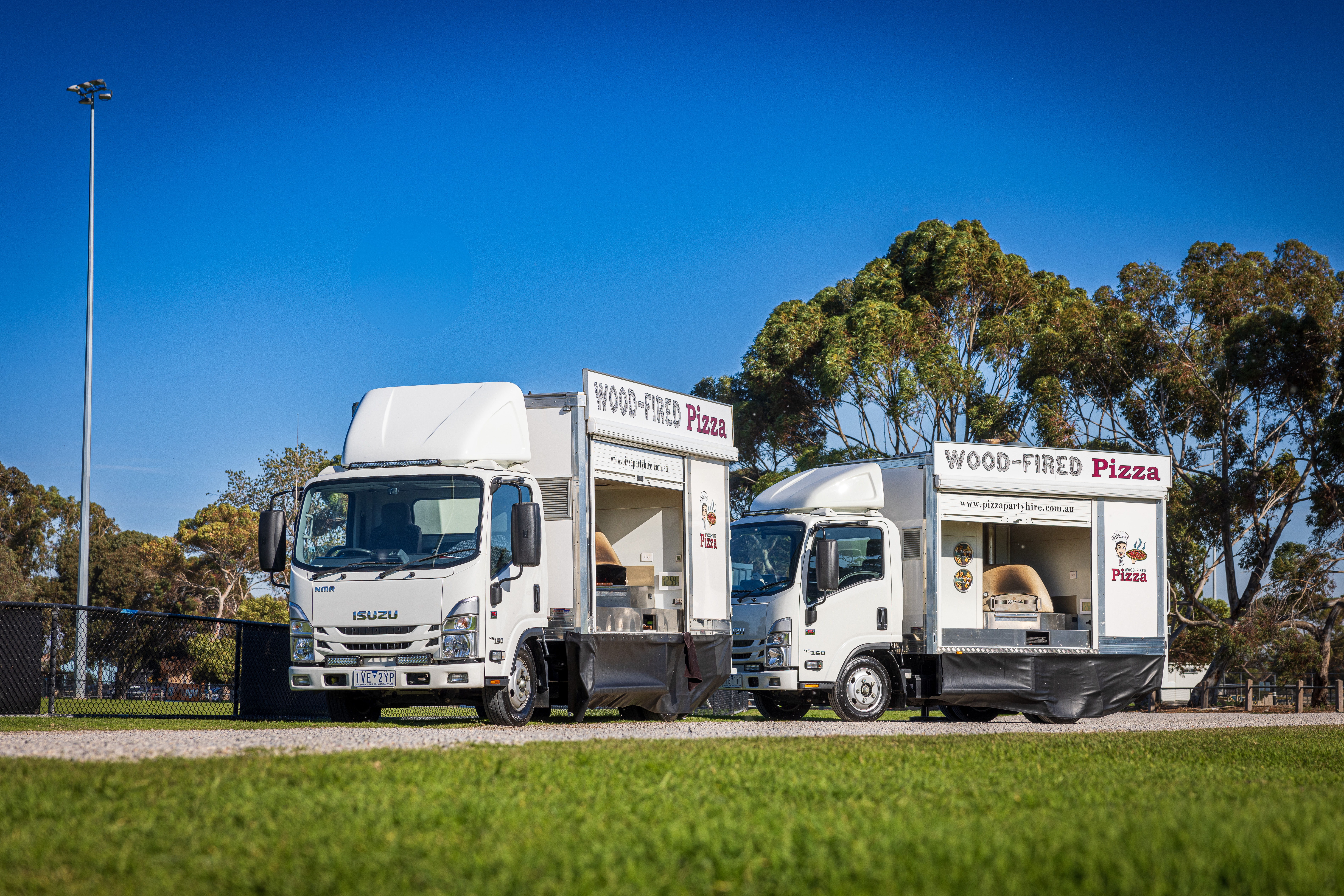 The two trucks provide great flexibility for Pizza Party Hire