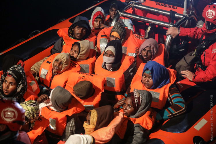 Waiting to be rescued, March 2018. Copyright: Hara Kaminara/SOS MEDITERRANEE