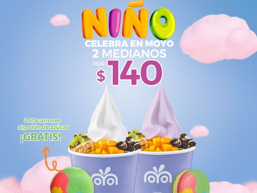 Macarrones gratis con tu helado en Moyo por el día del niño 