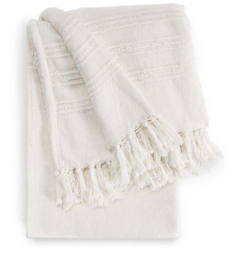 Habitat Habitat Boho Textured Throw - White - 125x150cm, £20