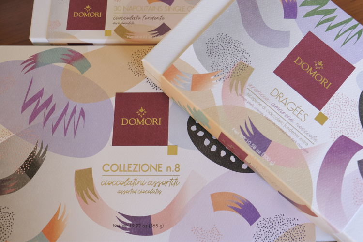 The new eco-friendly Domori packaging.