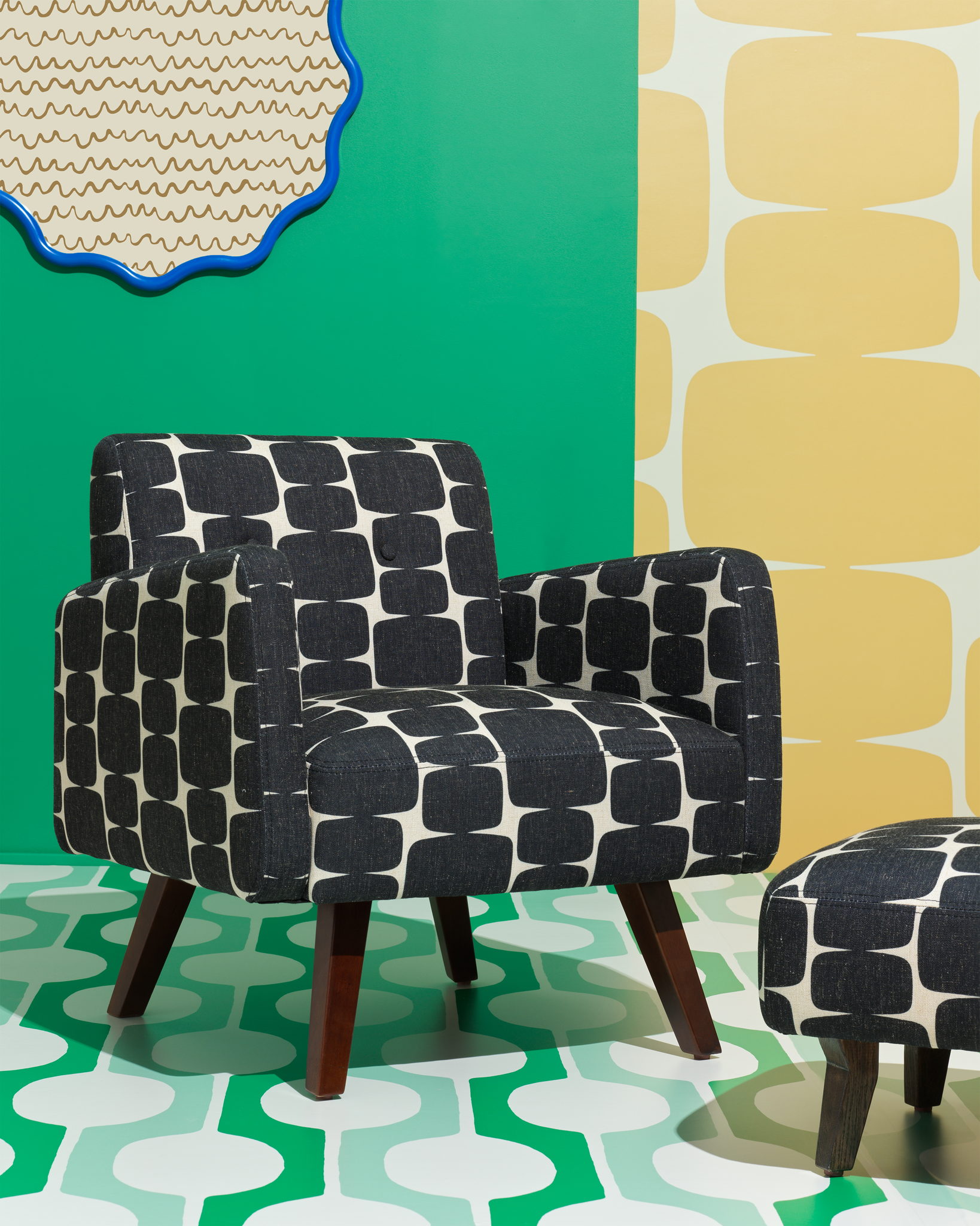 Habitat x Scion, Lohko armchair, £295 and matching footstool, £125 Habitat x Scion, Lohko armchair, £295 and matching footstool, £125