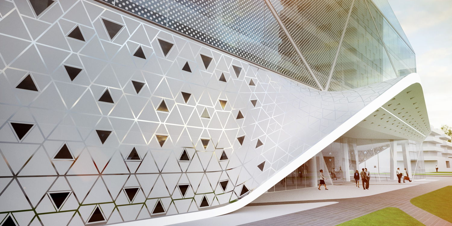 ING België Gebouw Diamond Gent - Dit is een ontwerpfoto van het architectenbureau.