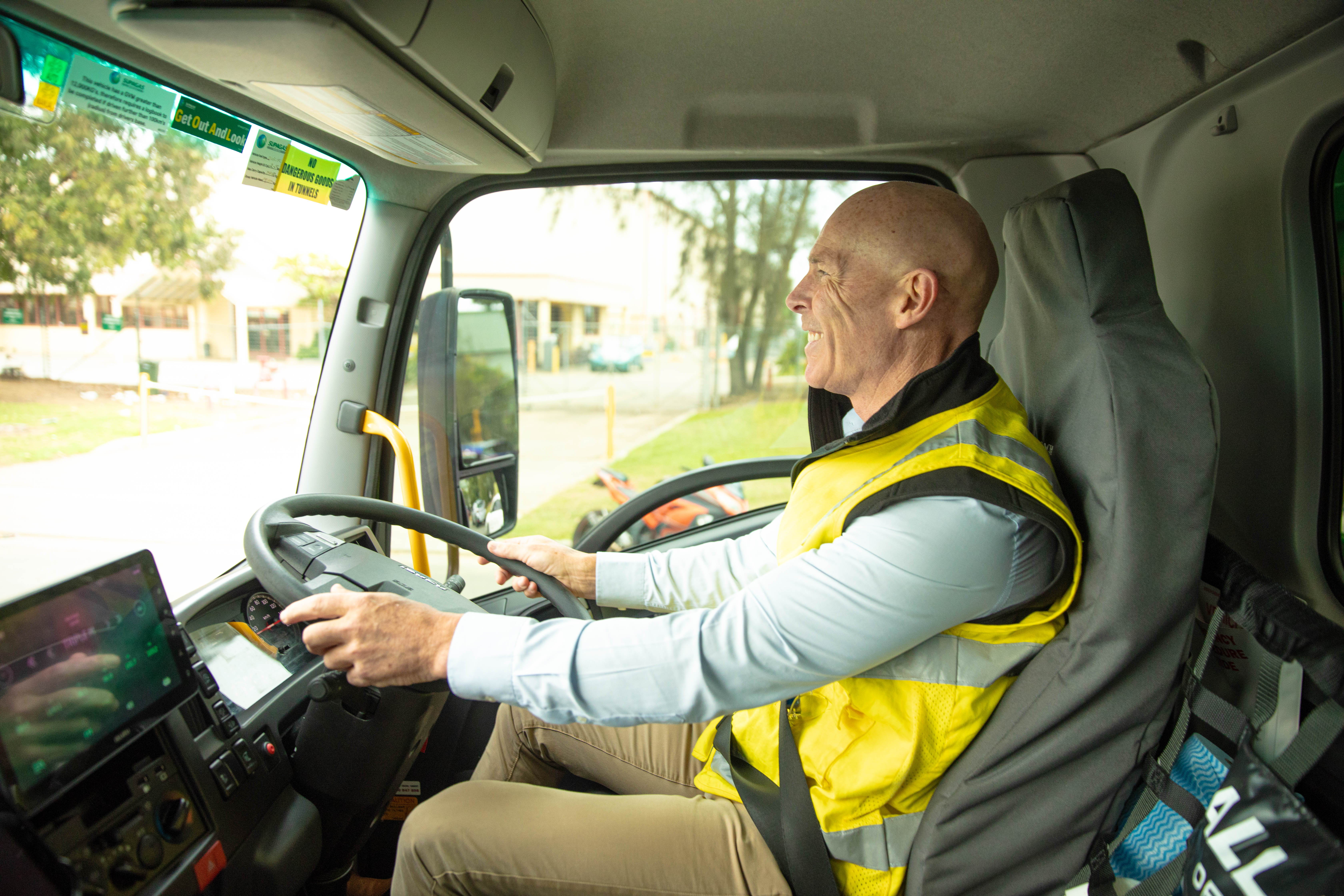 Supagas National Fleet Manager, Michael Greenep, behind the wheel.