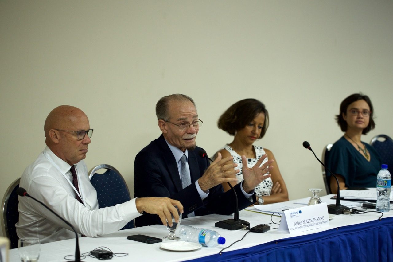 President Alfred Marie-Jeanne, Territorial Authority of Martinique, delivering welcome remarks.