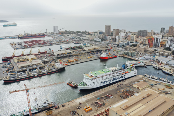 Designed with purpose — The Global Mercy® arrives in Dakar ready to serve the people of Senegal and The Gambia with surgical expertise and training