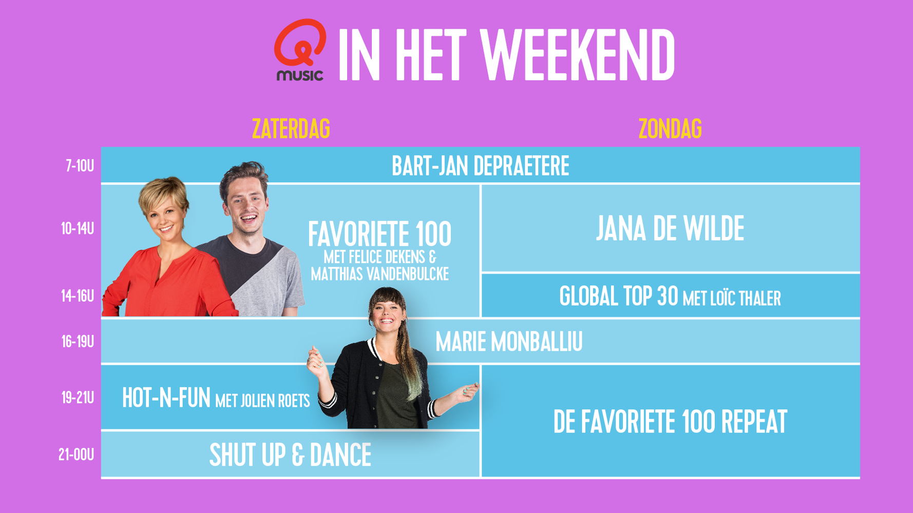 Qmusic in het weekend © Qmusic