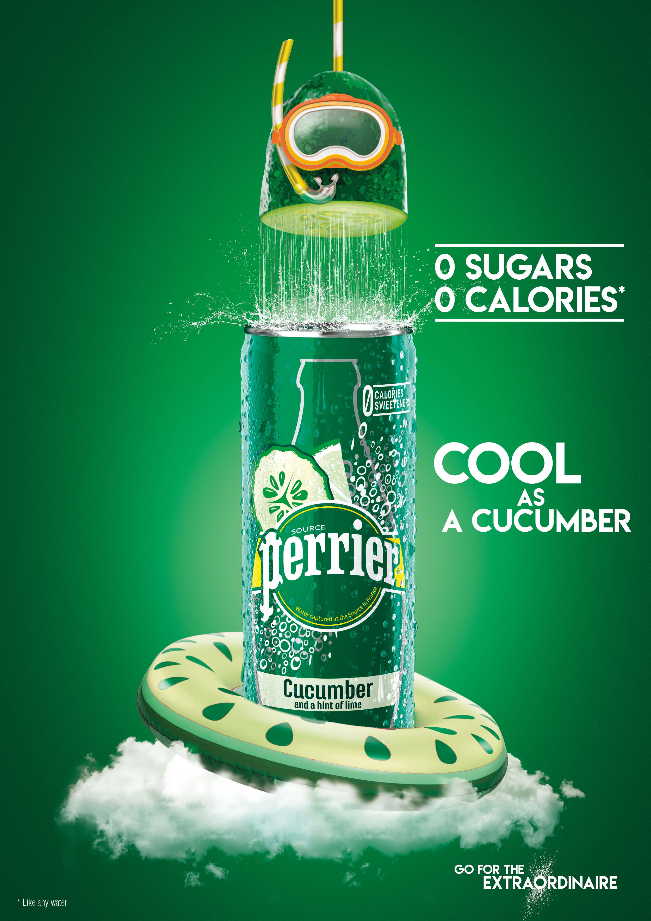 Le nouveau PERRIER® Concombre surprend par son subtil arôme