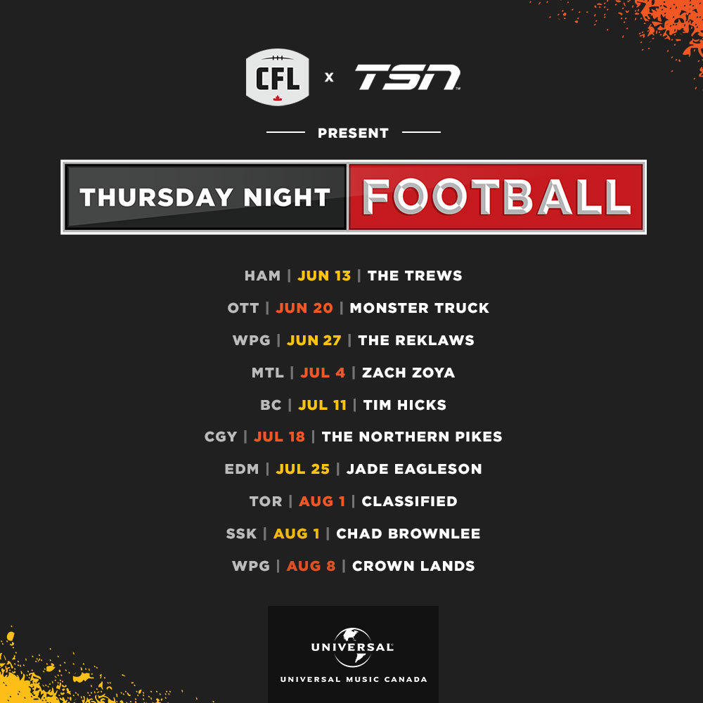 2019 TNF Lineup