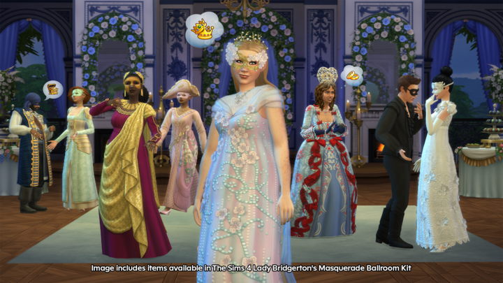 Découvrez le bal masqué de Lady Bridgerton dans Les Sims 4