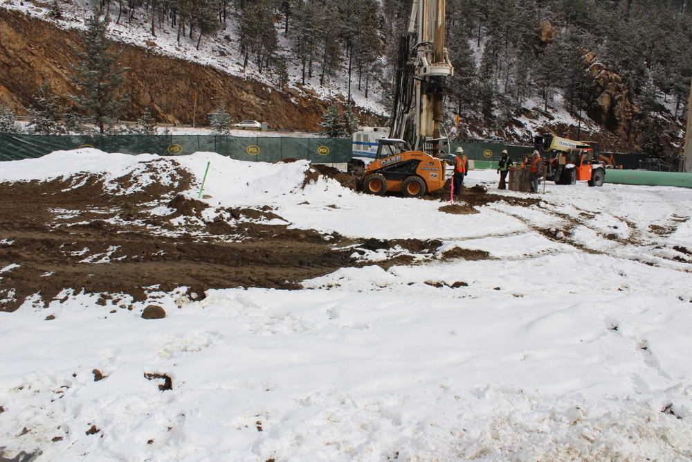 Construction site where the parking garage was imploded in December, 2016