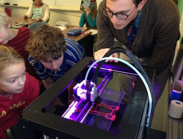 When Dylan McCann (pictured) taught at Molalla Elementary School in Oregon, his fourth and fifth grade students at learned about biomimicry and created inventions with a 3D printer. He does similar activities now that he teaches at Twality Middle School in Tigard, Oregon.