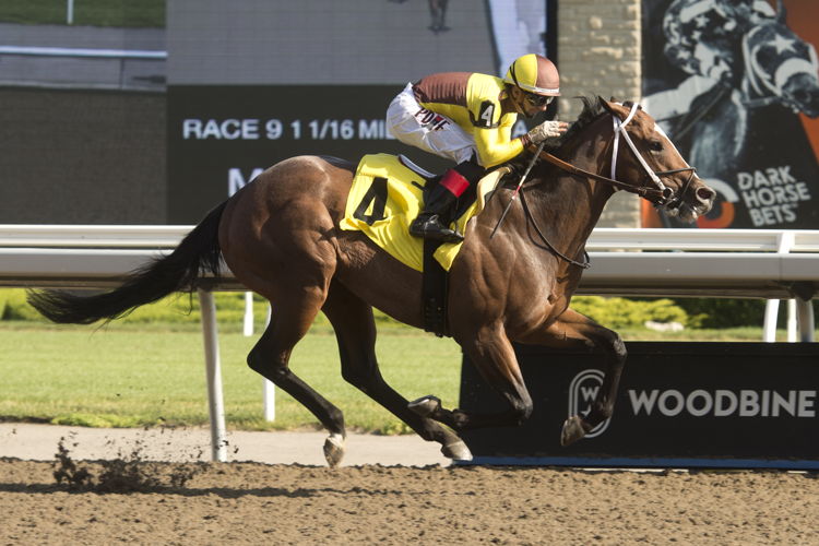 Rondure, with Rafael Hernandez aboard, dominates the Marine Stakes (G3) on Saturday at Woodbine. (Michael Burns Photos) 