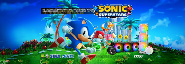 Spendiere Deinem Gaming Setup mit der neuen MSI Wasserkühlung ein Upgrade und erhalte einen Sonic Superstars Game Key!
