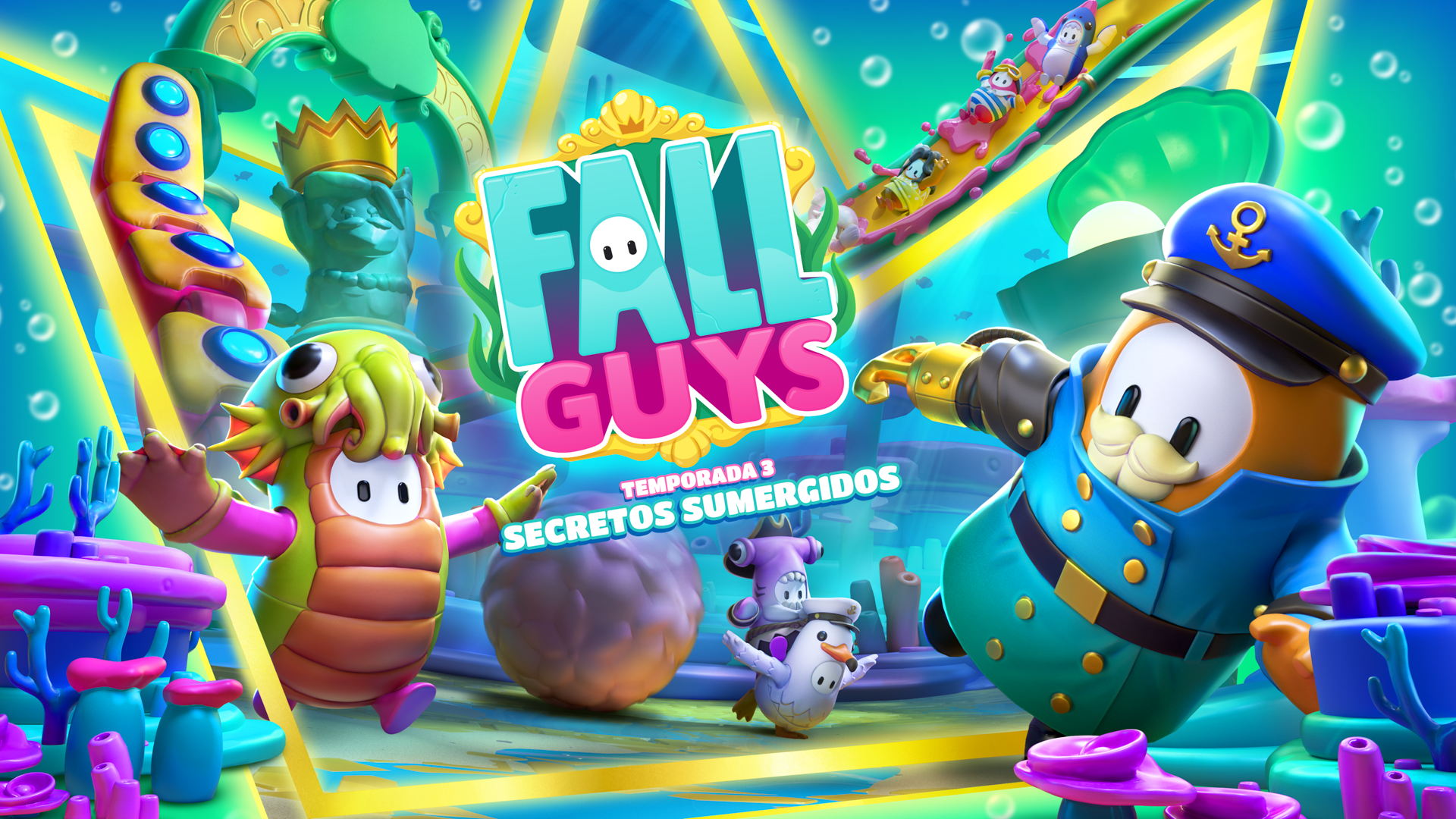 Noticias de Fall Guys:  La 3ª temporada ya está aquí, los Alubiones se embarcan en un viaje por el océano en "Secretos Sumergidos".