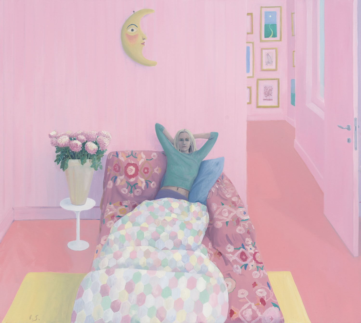 BEN SLEDSENS The Drawing Room, 2024 - 2025 oil and acrylic on canvas 152 x 170 cm. Courtesy Tim Van Laere Gallery, Antwerp-Rome