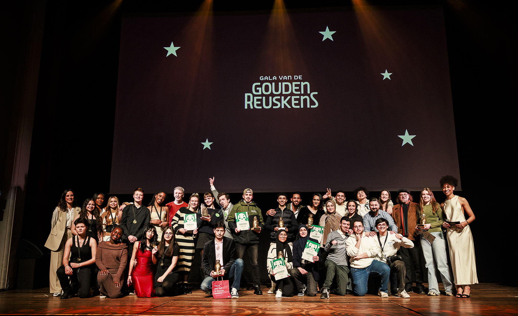 Groepsfoto van alle winnaars