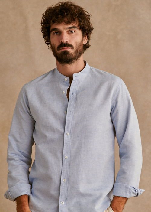 Octobre Editions - Chemise Benny Coton Lin Bleu Ciel - 90€