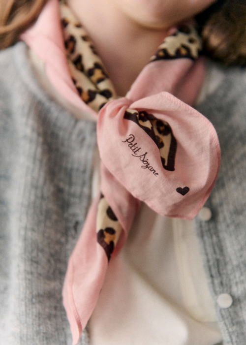 Petit Sézane - Foulard leopard Imprime leopard rose