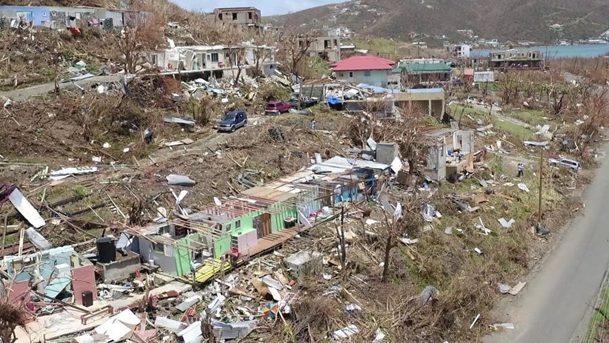 British Virgin Islands in the aftermath of Hurricane Irma.