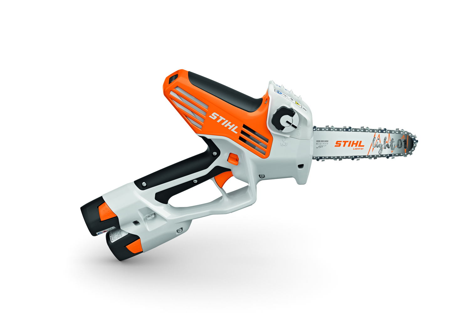 De mini accukettingzaag STIHL GTA 40 is een veelzijdige machine die ideaal is voor onderhouds- en correctiesnoeiwerk, zowel in parken, tuinen als langs de kant van de weg. Ze wordt aangedreven door twee 10,8 V lithium-ion accu’s van het STIHL AS accusysteem. Wanneer de accu’s volledig zijn opgeladen, kan je met de GTA 40 meer dan 190 sneden maken, bijvoorbeeld bij het snoeien van sparrentakken met een diameter van 5 x 5 cm.
