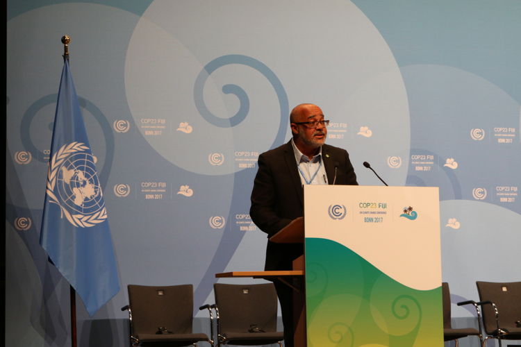OECS Director General, Dr. Didacus Jules, addresses the UNFCCC COP23 Plenary in Bonn, Germany.