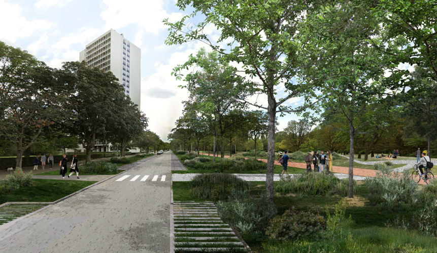 Mogelijke invulling van de publieke ruimte van het noordelijke deelgebied