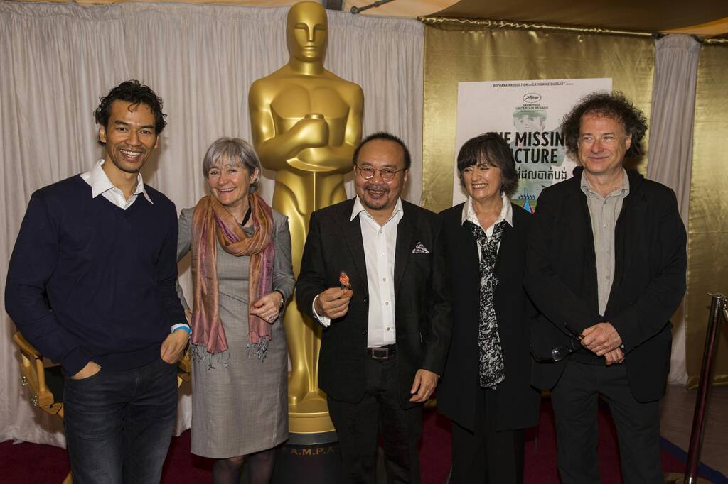 Rithy Panh (au milieu) & Marc Marder (à droite) lors du prix France Musique-Sacem en 2014