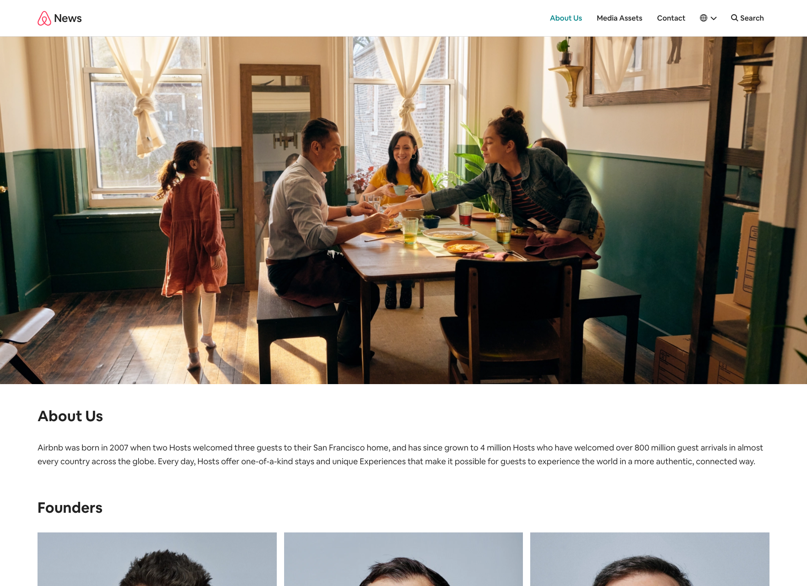 Airbnb has built a whole website to use as a hub for its brand