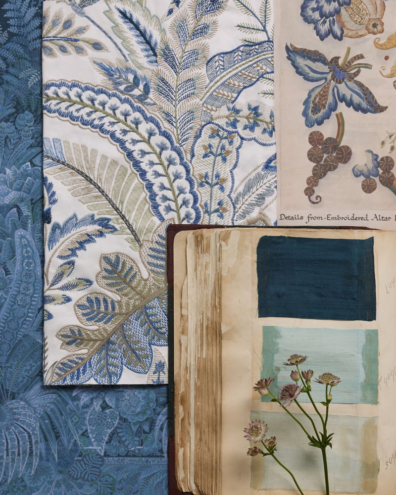 Cypress Stitch - Lapis moodboard