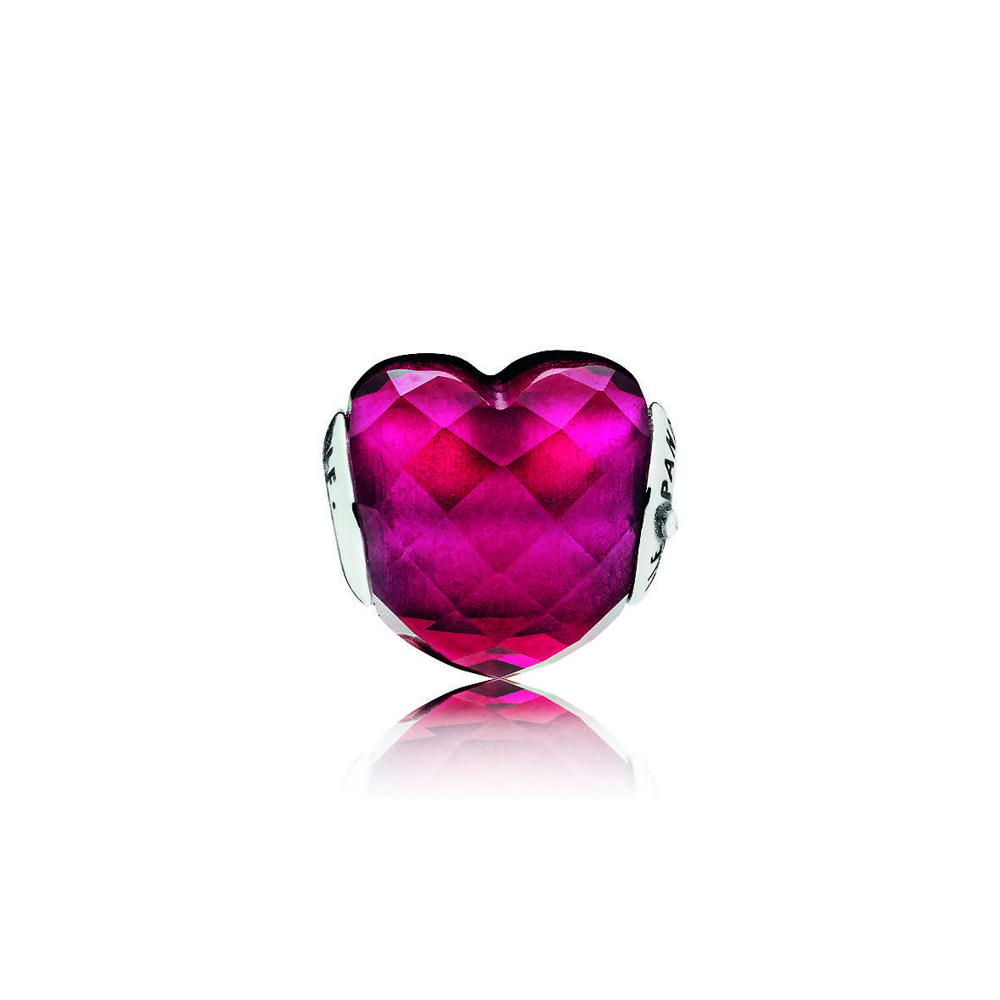 Fuchsia Shape of Love Charm