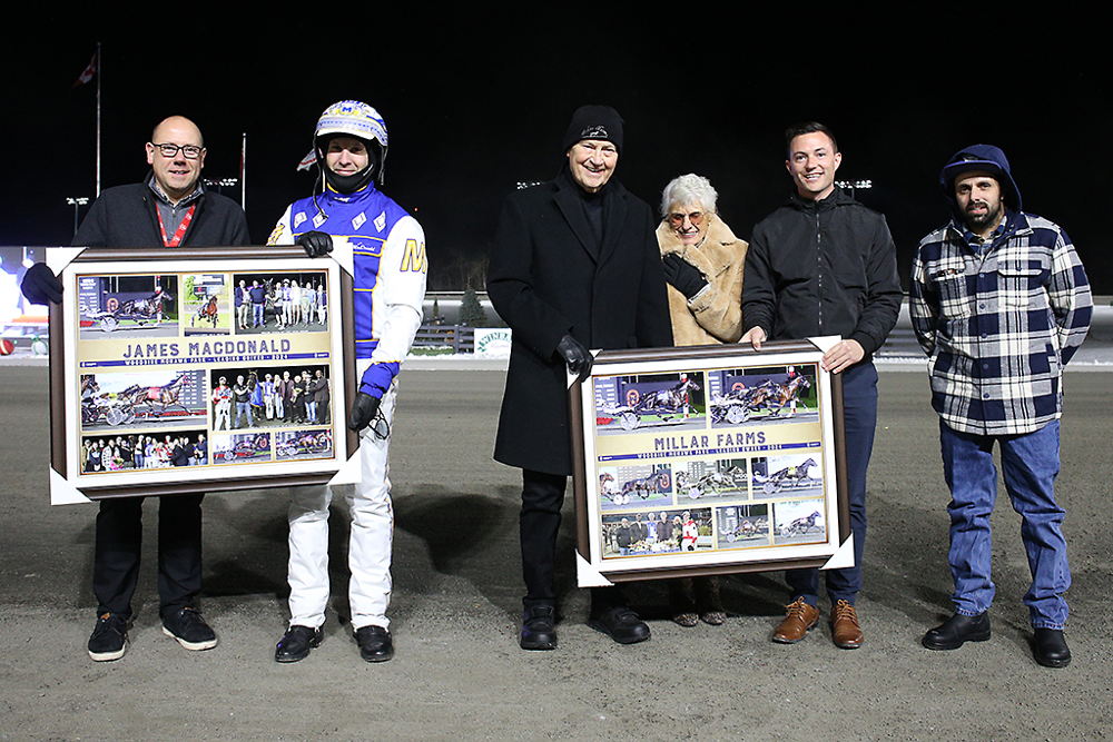 James MacDonald (Leading Driver) and George Millar (Leading Owner) were recognized for their outstanding 2024 at Woodbine Mohawk Park.