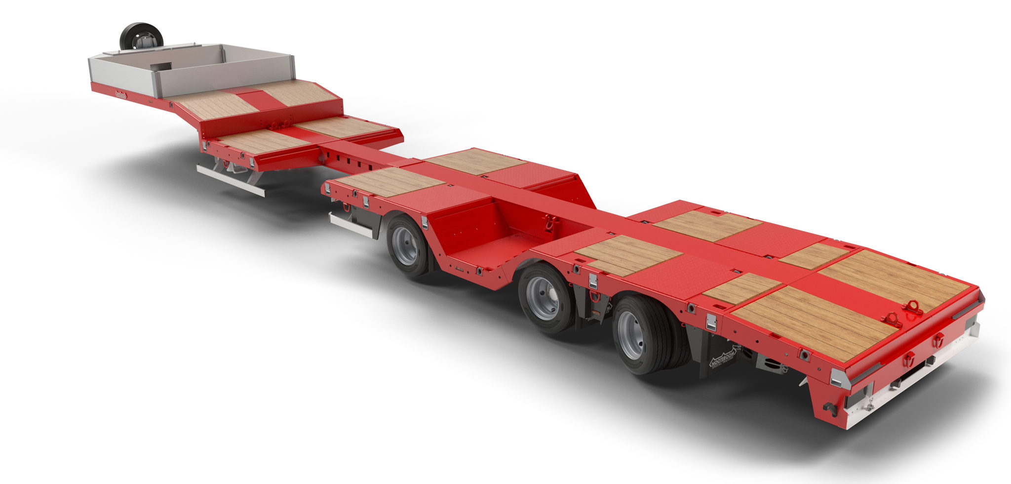 Nooteboom presenta nueva góndola de cama semirrebajada extensible con huecos para ruedas