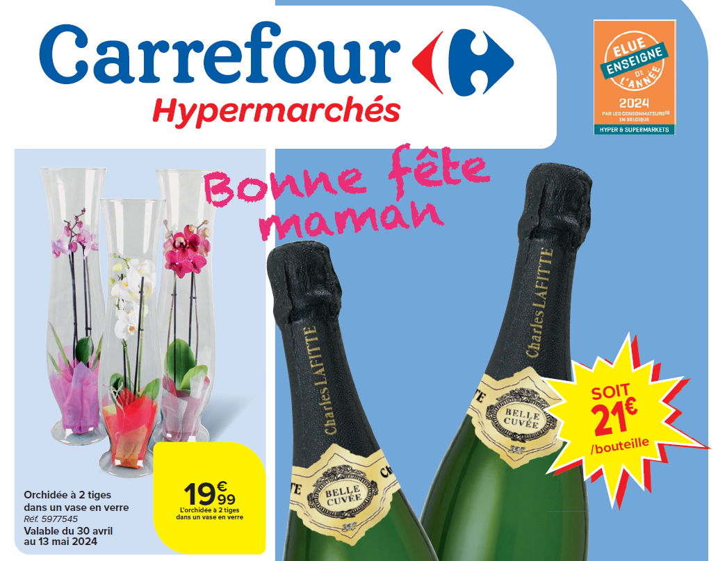 Carrefour fait tout pour votre “haaaaa” pour la fête des Mamans : des roses, du champagne et de très beaux cadeaux haut de gamme à l’honneur