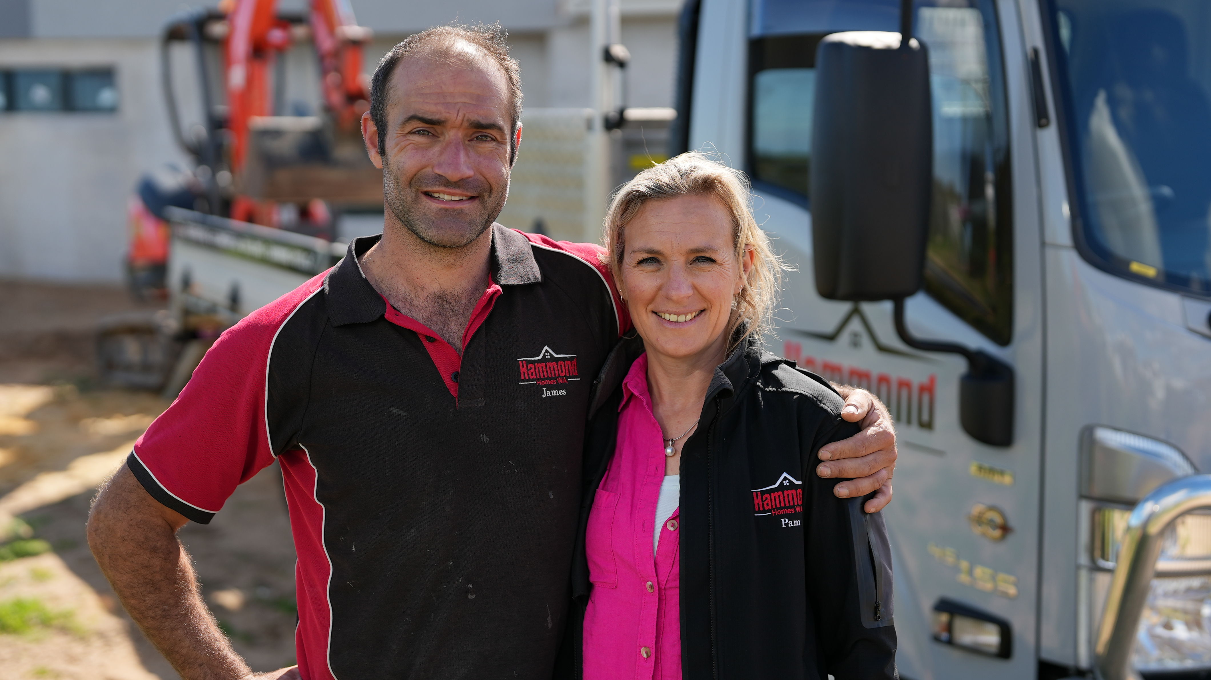 James and Pam on site at a client's build