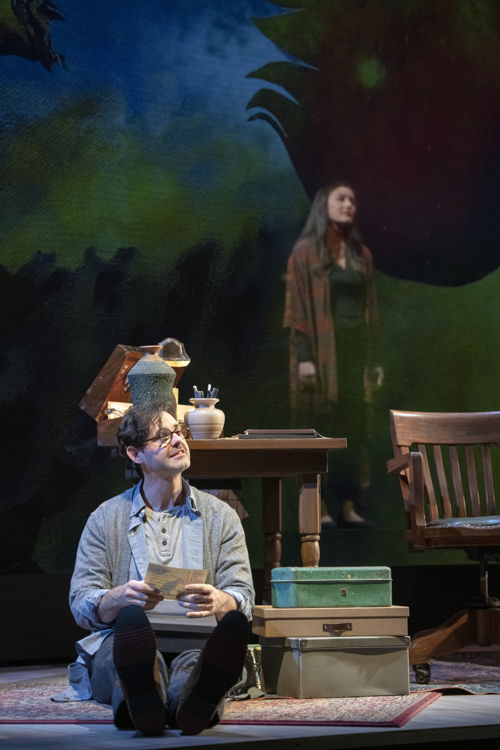 Yoshié Bancroft (Sabine) and Matthew Edison (Griffin) in Griffin & Sabine (by Nick Bantock, Adapted for the stage by Nick Bantock and Michael Shamata) / Photo by David Cooper

Creative Team
Nick Bantock
Writer / Adaptation
Michael Shamata
Director / Adaptation
Pam Johnson
Designer
Candelario Andrade
Projection Designer
Bryan Kenney
Lighting Designer
Anton Lipovetsky
Sound Designer
Christopher Sibbald
Stage Manager
Becca Jorgenson
Assistant Stage Manager
Carolyn Moon
Assistant Projection Designer

Illustrations by Nick Bantock