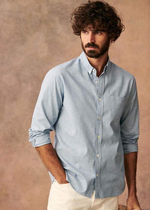 Octobre Editions - Chemise Charlie Pied de Poule Bleu