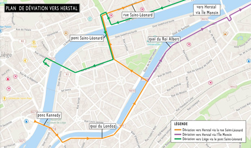 Tram de Liège: Travaux de nuit - Fermeture temporaire du quai de la Batte et du quai de Maestricht