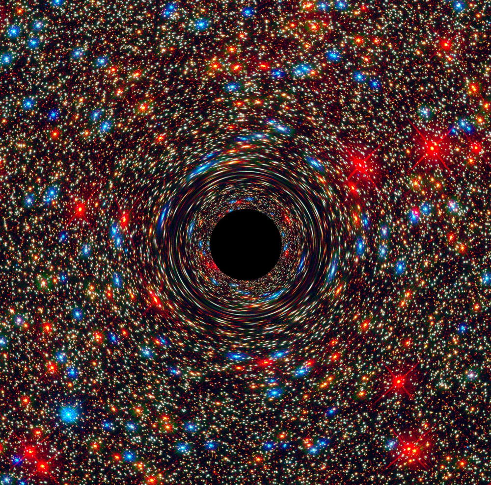 Computer-Simulated Image of a Supermassive Black Hole