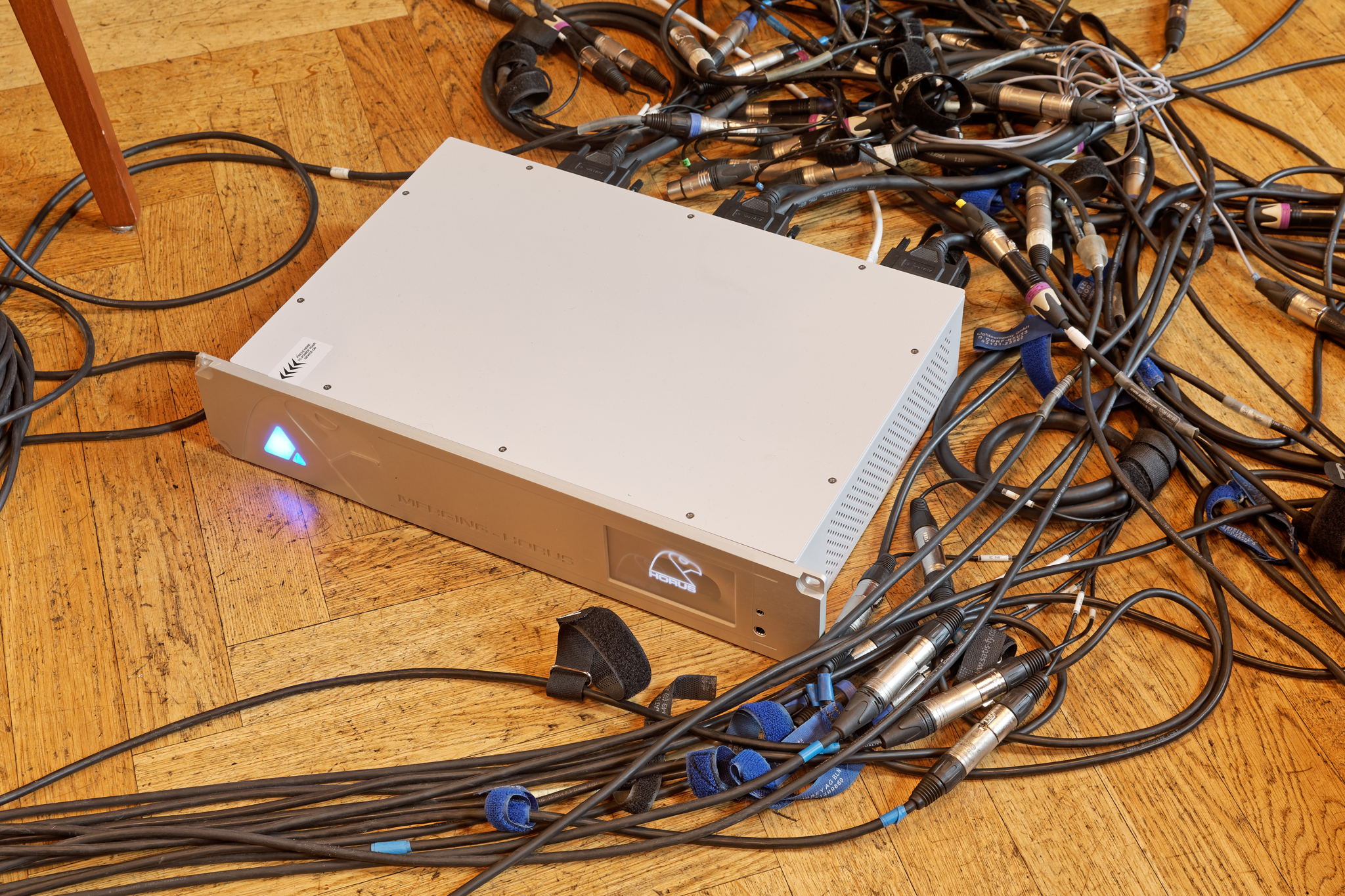 The Horus audio interface from Merging Technologies provides 48 high-quality microphone channels via a single network cable. “Without these devices, I wouldn’t be able to work with a laptop and would have to use a mixing console instead,” explains Henrik Oppermann The Horus audio interface from Merging Technologies provides 48 high-quality microphone channels via a single network cable. “Without these devices, I wouldn’t be able to work with a laptop and would have to use a mixing console instead,” explains Henrik Oppermann
