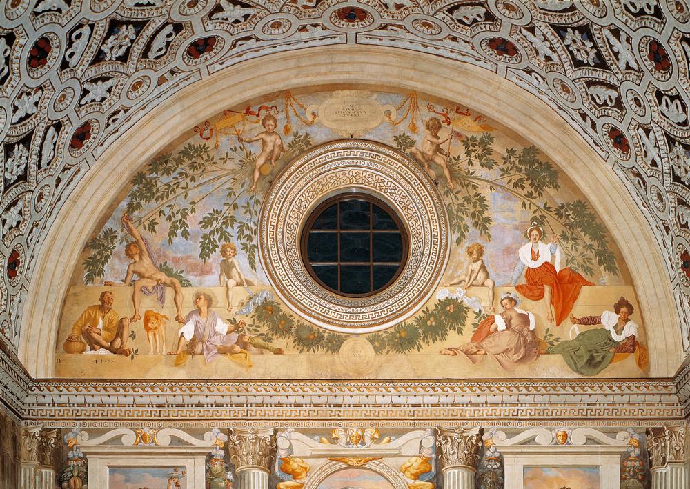 Vertumnus and Pomona Pontormo, origin. Jacopo Carucci. 1494–1556. “Vertumnus and Pomona”, 1519/21. Fresco, 461 × 990cm. Poggio a Caiano (Tuscany, Italy), Villa Medicea. AKG420412 © akg-images / Mondadori Portfolio / Electa Vertumnus and Pomona Pontormo, origin. Jacopo Carucci. 1494–1556. “Vertumnus and Pomona”, 1519/21. Fresco, 461 × 990cm. Poggio a Caiano (Tuscany, Italy), Villa Medicea. AKG420412 © akg-images / Mondadori Portfolio / Electa