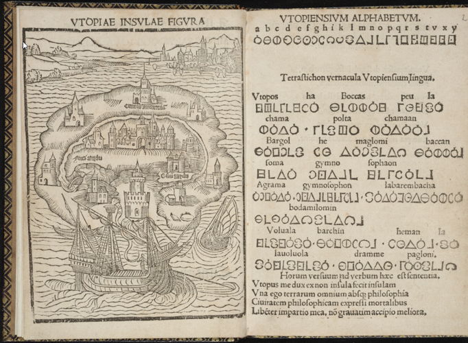 In Search of Utopia © Thomas Morus, The description of the isle of Utopia, 1550, ed. Paris, University Library – Tabularium, Leuven